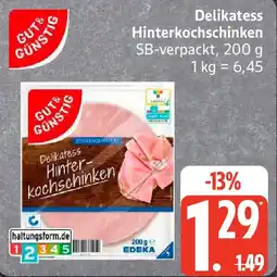 Edeka Delikatess Hinterkochschinken Angebot