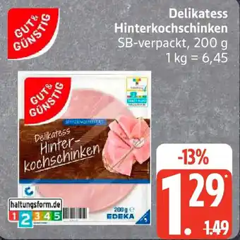 Edeka Delikatess Hinterkochschinken Angebot