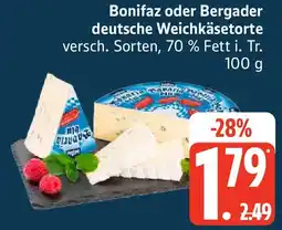 Edeka Bonifaz oder Bergader deutsche Weichkäsetorte Angebot