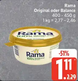 Edeka Rama Original oder Balance Angebot