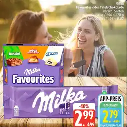 Edeka Milka Favourites oder Tafelschokolade Angebot