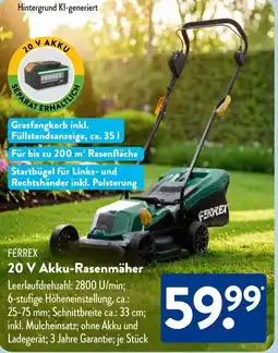 Aldi Süd FERREX 20 V Akku-Rasenmäher Angebot