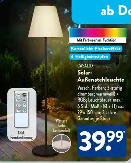 Aldi Süd CASALUX Solar Außenstehleuchte Angebot