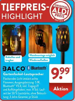 Aldi Süd BALCO Gartenfackel-Lautsprecher Angebot