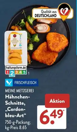 Aldi Süd MEINE METZGEREI Hähnchen Schnitte, ,,Cordon- bleu-Art" Angebot