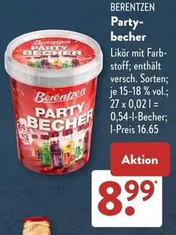 Aldi Süd Berentzen party becher Angebot