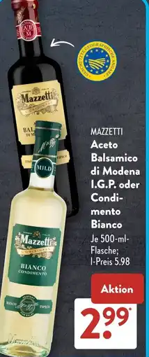 Aldi Süd MAZZETTI Aceto Balsamico di Modena I.G.P. oder Condimento Bianco Angebot