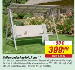 toom Baumarkt Hollywoodschaukel ,,Runa" Angebot