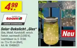 toom Baumarkt Solar-Dekolicht ,,Glas" Angebot