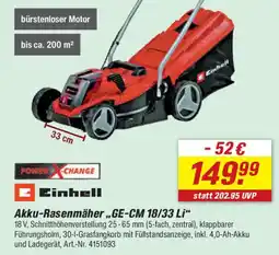 toom Baumarkt Einhell Akku-Rasenmäher ,,GE-CM 18/33 Li" Angebot