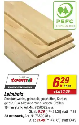 toom Baumarkt Leimholz Angebot