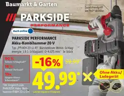 Lidl PARKSIDE PERFORMANCE Akku-Kombihammer 20 V Angebot