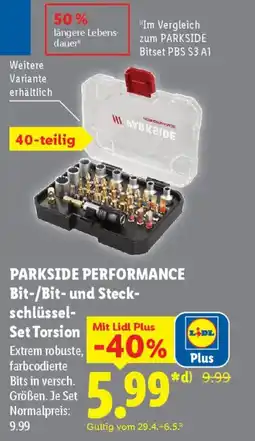 Lidl PARKSIDE PERFORMANCE Bit-/Bit- und Steck schlüssel- Set Torsion Angebot