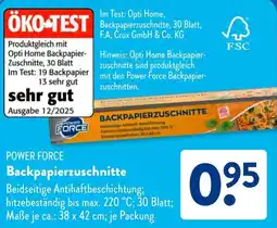 Aldi Süd POWER FORCE Backpapierzuschnitte Angebot