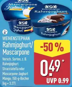 Aldi Nord WEIHENSTEPHAN Rahmjoghurt/ Mascarpone Angebot