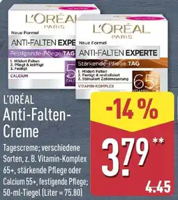 Aldi Nord L'ORÉAL Anti-Falten- Creme Angebot