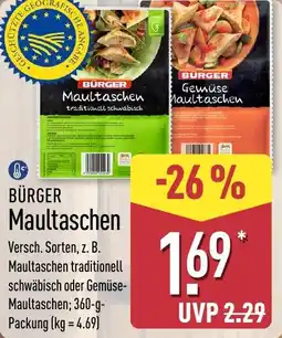 Aldi Nord BÜRGER Maultaschen Angebot