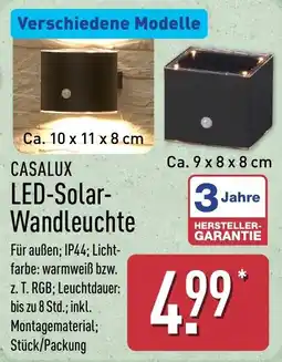 Aldi Nord CASALUX LED-Solar- Wandleuchte Angebot