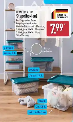 Aldi Nord HOME CREATION Stapelbox(en) Angebot