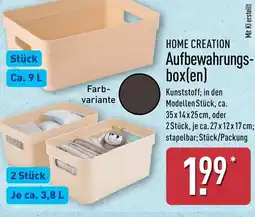 Aldi Nord HOME CREATION Aufbewahrungs box(en) Angebot