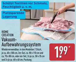 Aldi Nord HOME CREATION Vakuum Aufbewahrungssystem Angebot