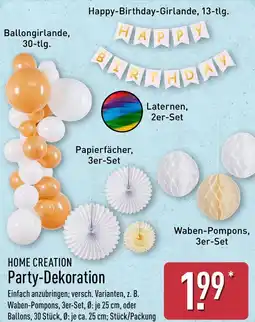 Aldi Nord HOME CREATION Party-Dekoration Angebot