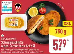 Aldi Nord ALPENSCHMAUS Schweineschnitte Alpen-Cordon bleu-Art XXL Angebot