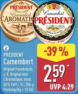 Aldi Nord PRÉSIDENT Camembert Angebot