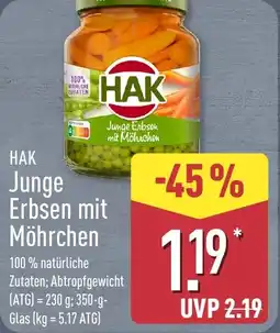 Aldi Nord HAK Junge Erbsen mit Möhrchen Angebot
