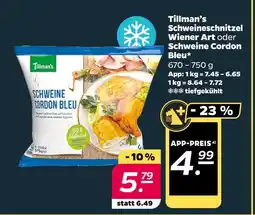 NETTO Tillman's schweineschnitzel wiener art oder schweine cordon bleu Angebot
