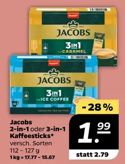 NETTO Jacobs 2-in-1 oder 3-in-1 kaffeesticks Angebot