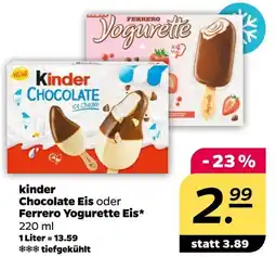 NETTO Kinder chocolate eis oder ferrero yogurette eis Angebot