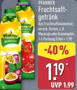 Aldi Nord PFANNER Fruchtsaft getränk Angebot