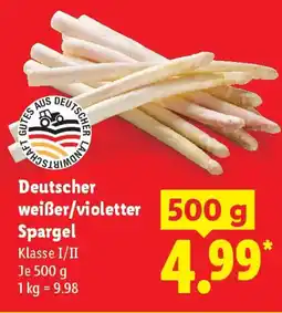 Lidl Deutscher weißer/violetter Spargel Angebot
