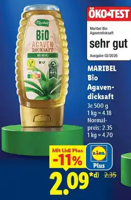 Lidl MARIBEL Bio Agaven dicksaft Angebot