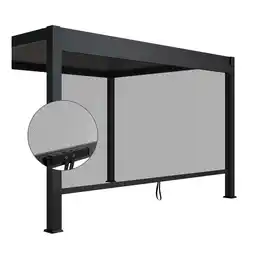 Netto Marken-Discount Juskys Seitenwand für Lamellendach Tahiti - Rollo 4 m - Aluminium & Stoff - Zubehör Anthrazit Angebot