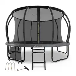 Netto Marken-Discount Juskys Trampolin SkyBounce M Ø 305 cm – Gartentrampolin mit PowerSpring Sprungfedern & Leiter Angebot