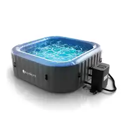 Netto Marken-Discount Juskys Whirlpool SpaLuxe mit LED – 130 Sprudeldüsen, 2400W Heizung, 910L Volumen - Grau / Blau Angebot