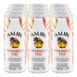 Netto Marken-Discount Malibu Watermelon Fizz 10,0 % vol 0,25 Liter, 12er Pack Angebot