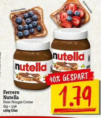 nah & gut Ferrero Nutella 450g Angebot