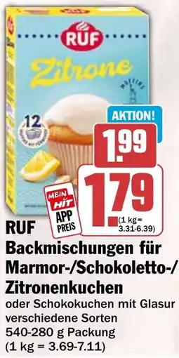 HIT RUF Backmischungen für Marmor-/Schokoletto-/ Zitronenkuchen Angebot