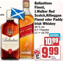 HIT Ballantines Finest, J.Walker Red Scotch, Kilbeggan Finest oder Paddy Irish Whiskey Angebot
