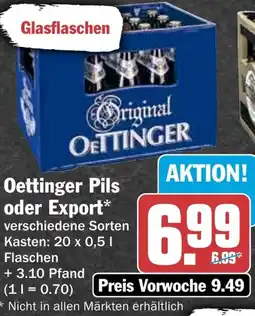 HIT Oettinger Pils oder Export Angebot