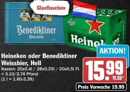 HIT Heineken oder Benediktiner Weissbier, Hell Angebot