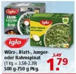 Multi Markt iglo Würz-, Blatt-, Junger- oder Rahmspinat Angebot