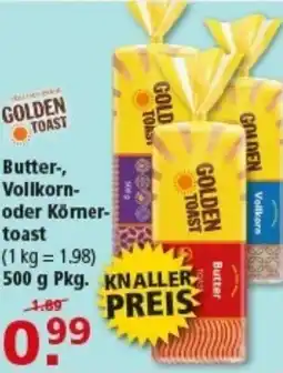 Multi Markt GOLDEN TOAST Butter-, Vollkorn- oder Kömertoast Angebot