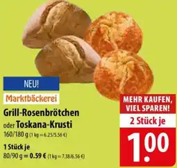 Famila Nord Ost Marktbäckerei Grill-Rosenbrötchen oder Toskana-Krusti Angebot