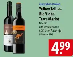 Famila Nord Ost Yellow Tail oder Bio Vigna Terra Merlot Angebot