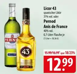 Famila Nord Ost Licor 43 oder Pernod Anis de France Angebot