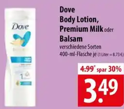 Famila Nord Ost Dove Body Lotion, Premium Milk oder Balsam Angebot